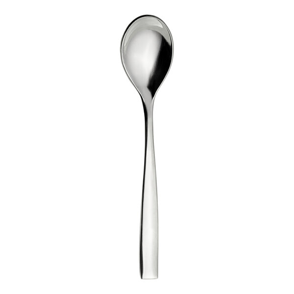 A WNK Zen stainless steel demitasse spoon with a long handle.