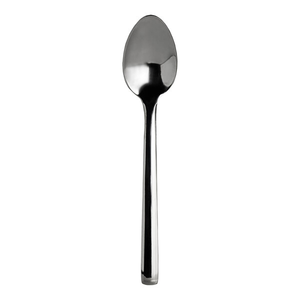 A WNK Chatsworth stainless steel teaspoon with a black handle.