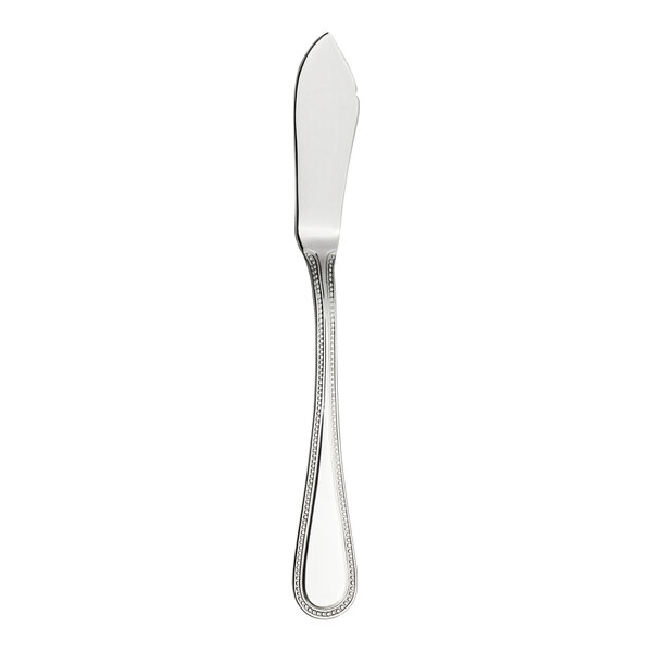 A WNK Pearl stainless steel butter spreader with a silver handle.