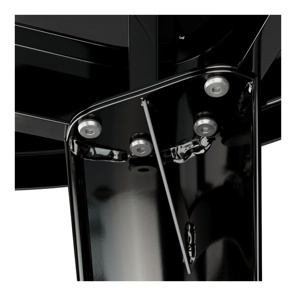 A close-up of a Lancaster Table & Seating black metal table.