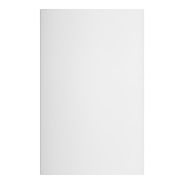 A rectangular pearl white Lancaster Table and Seating bar height table with a black border.