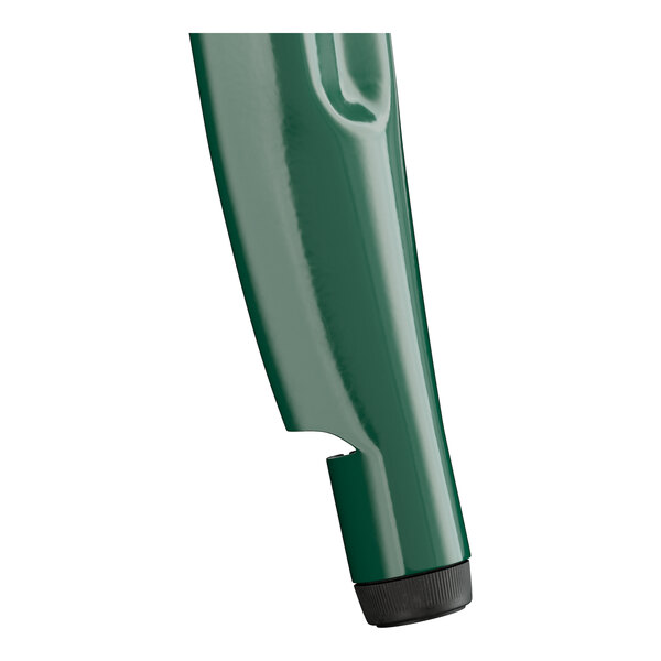 A close-up of a green plastic Lancaster Table & Seating pipe.