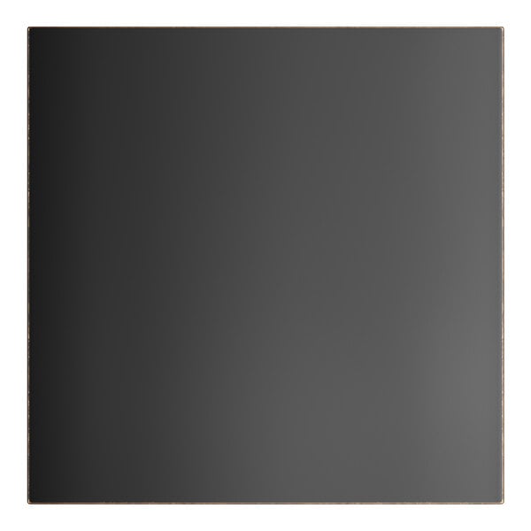 A black rectangular object with a white border.