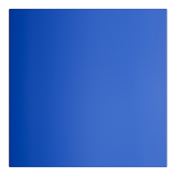 A blue square Lancaster Table & Seating outdoor table top.