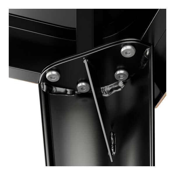 A Lancaster Table & Seating distressed copper outdoor table top with black metal screws.