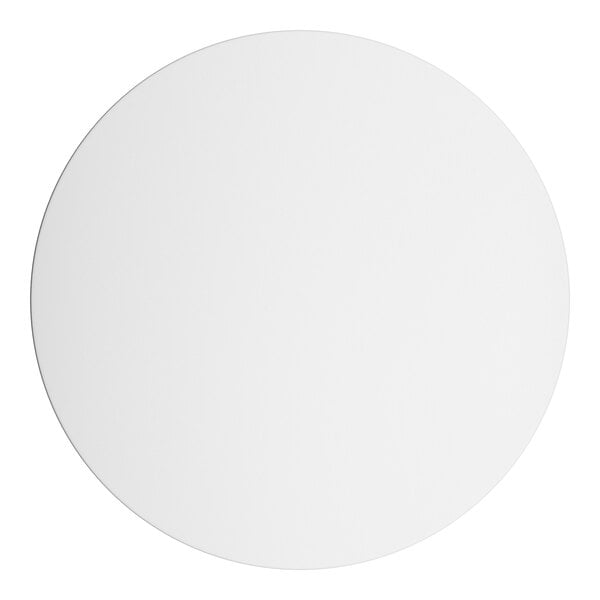 A white circle with a black border.