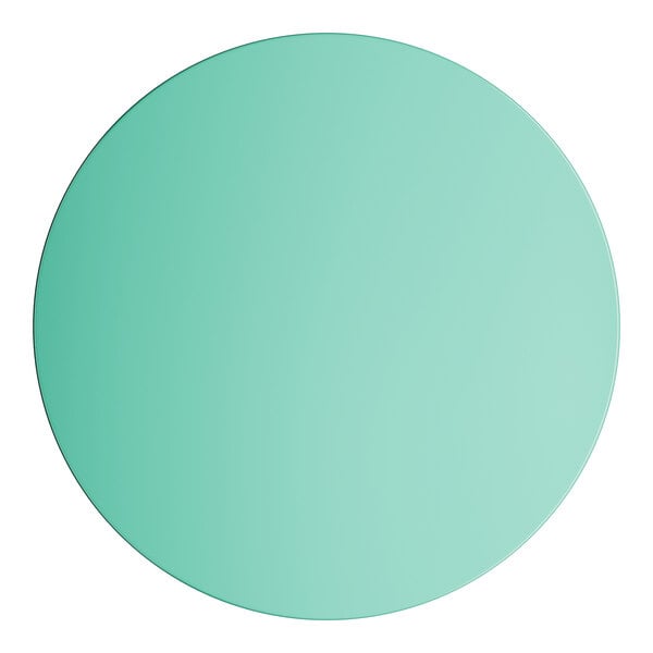 A blue circle with a white background.