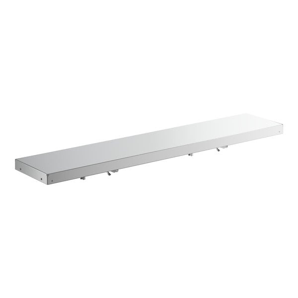 A white rectangular Regency aluminum shelf with metal strips.