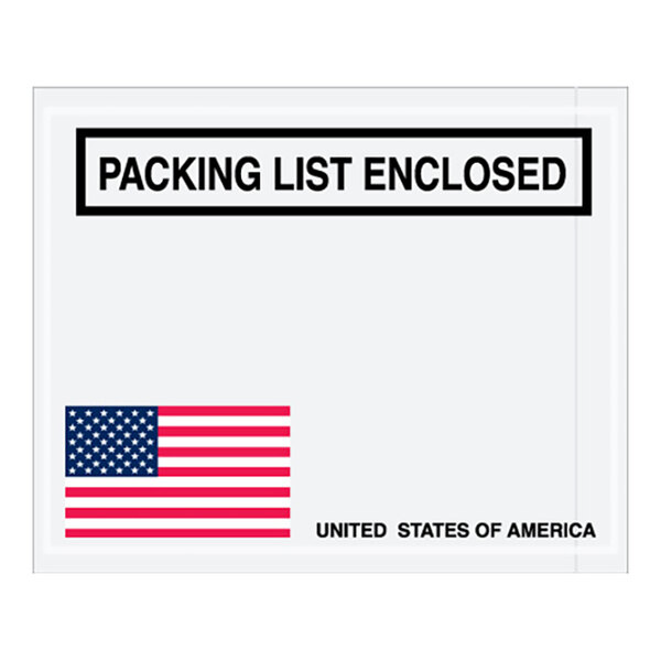 A white envelope with a USA flag on it.