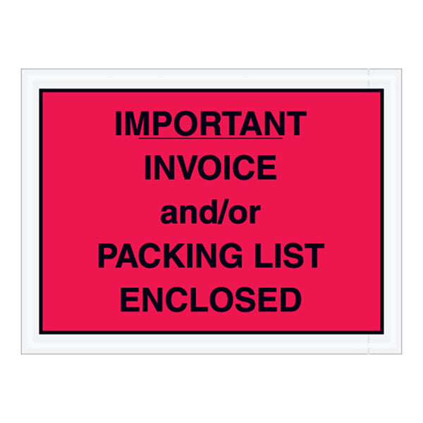 A red envelope with black text reading "Important" and "Packing List Enclosed"