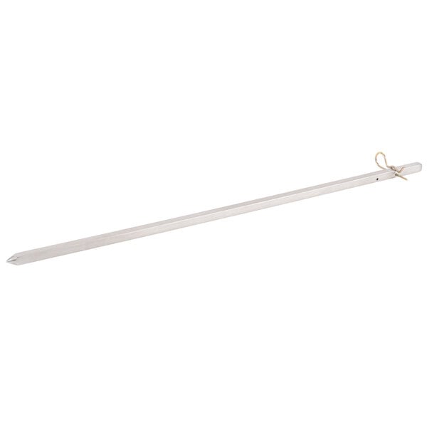 A long white metal bar with a gold handle.