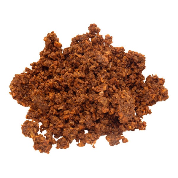 A pile of plant-based vegan beef taco meat crumble.