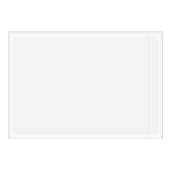A white rectangular envelope with a clear strip.