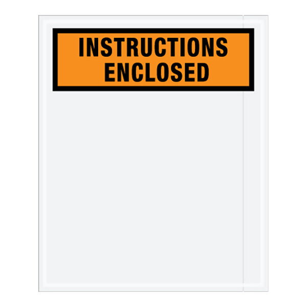 A white envelope with black text that says "Instructions Enclosed"