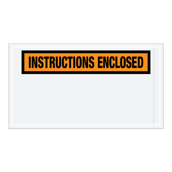 A white envelope with black text that reads "Instructions Enclosed" over an orange panel.