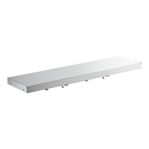 A white rectangular Regency aluminum shelf with metal brackets.
