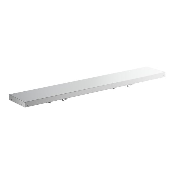 A white rectangular Regency aluminum shelf with metal brackets.