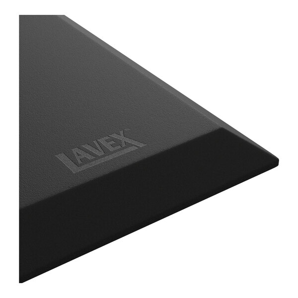 A black industrial foam kneeling pad with the Lavex logo embossed on the surface.