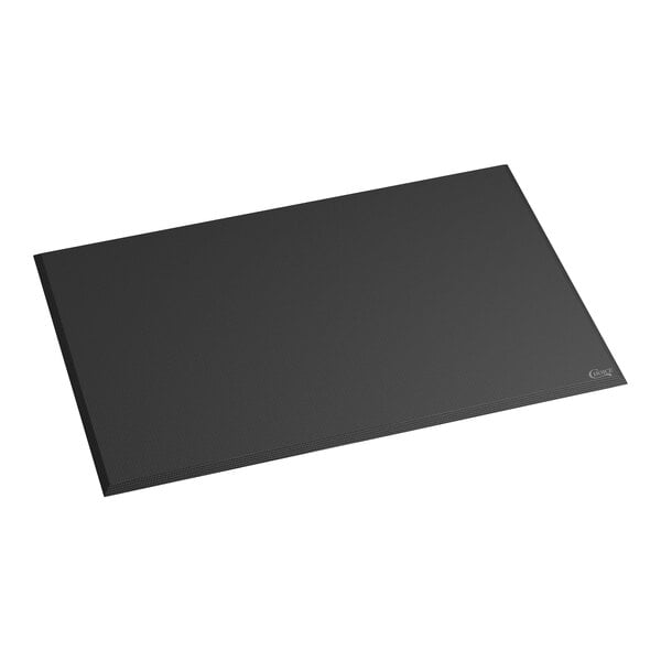 A black grease-resistant anti-fatigue rubber floor mat with beveled edges, measuring 4 feet by 6 feet and 3/4 inch thick.