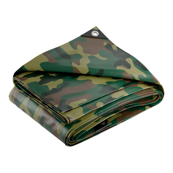 A folded camouflage CORE Heavy Duty Tarp.
