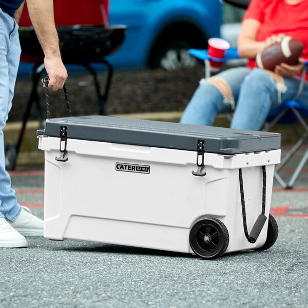 CaterGator CG65PAW Panda 65 Qt. Mobile Rotomolded Outdoor Cooler / Ice Chest