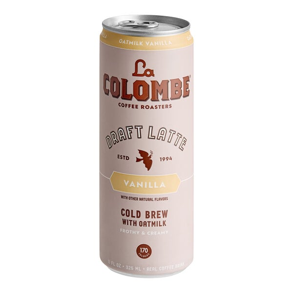 A white La Colombe can of Oatmilk Vanilla Draft Latte.