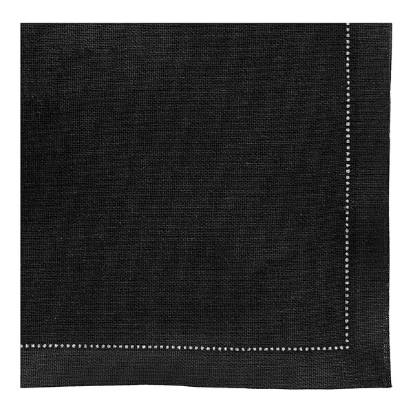 A black Choice cloth napkin with a white border.