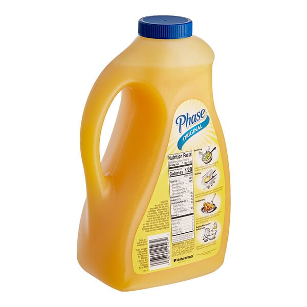 A plastic jug of Phase Butter-Flavored Vegetable Oil
