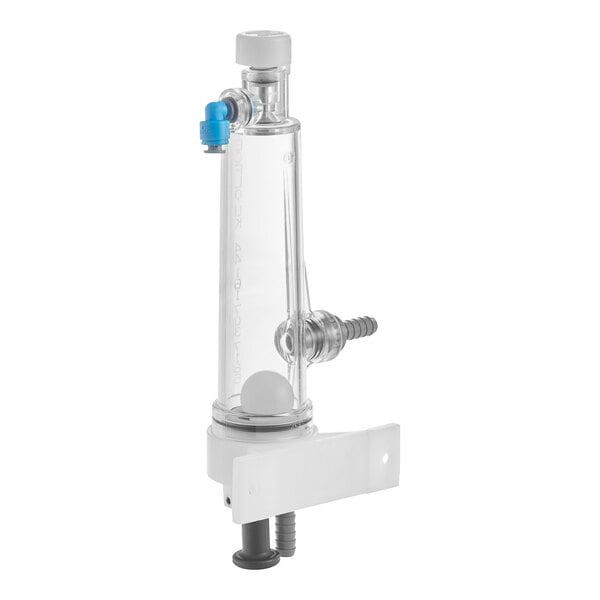 A clear plastic IN-LINE PROFIT MAXIMIZER with a blue valve.