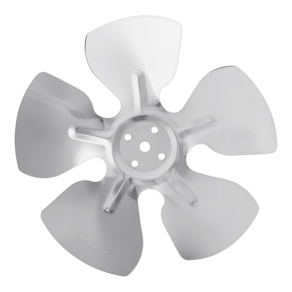 A close-up of a silver Avantco Condenser Fan Blade.