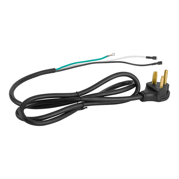 A black ServIt power cord with a green wire and a black plug with two prongs.