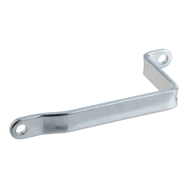 A chrome metal Avantco condenser fan motor bracket with two holes.