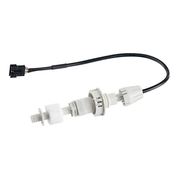 A white and black cable with white and black connectors.