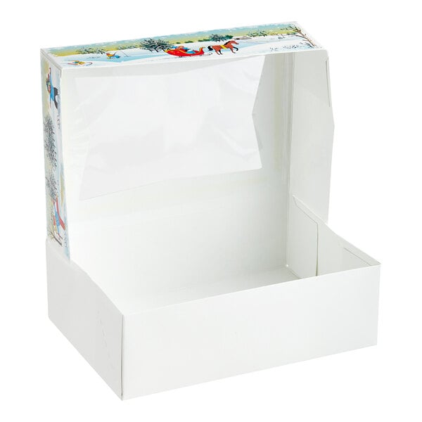 A white Southern Champion cookie box with an ice skating design window.