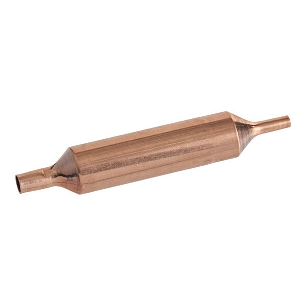 An Avantco Ice filter drier with a copper pipe.
