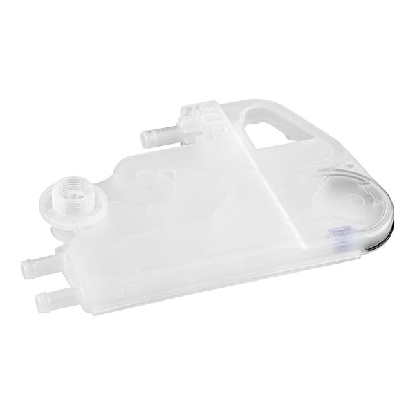 A white plastic container with valves and nozzles.