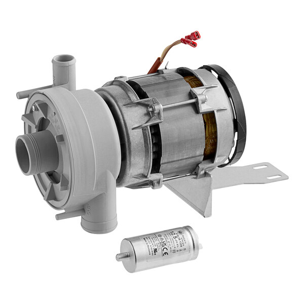 The wash pump for a Noble Warewashing dishwasher with an attached electric motor.
