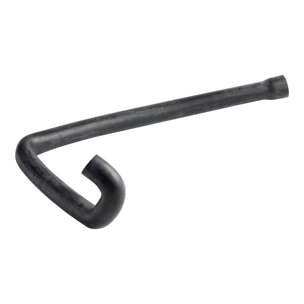 A black curved tube with a handle on it.
