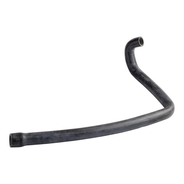 A black rubber tube with a curved end.