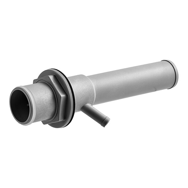 A grey metal pipe with a long handle.