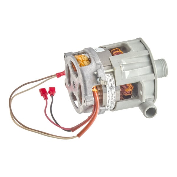 A Noble Warewashing rinse pump motor with wires.