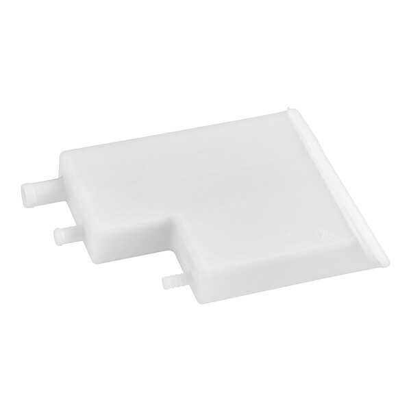 A white plastic Noble Warewashing booster manifold with holes.