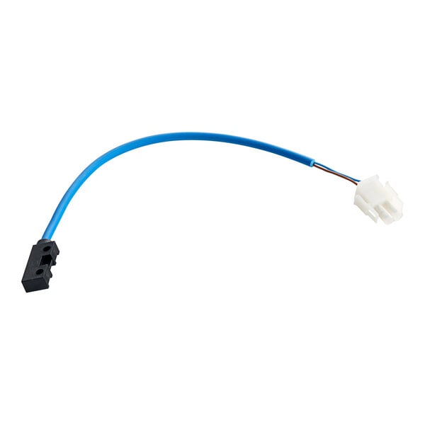 A blue wire with a black and a white plastic connector, used as a door switch for Noble Warewashing HT-UC24 and LT-UC24 models.