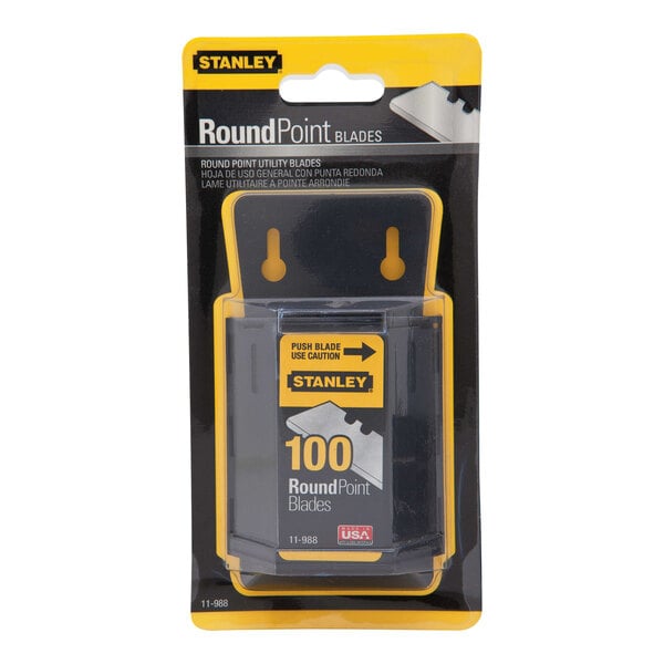 Stanley Steel Round-Point Utility Knife Blade 11-988 - 100/Case