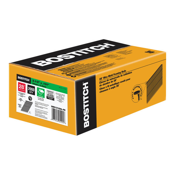 Bostich S8D-FH 2 3/8" x 1/8" 28-Degree Coated Smooth Shank Collated Framing Nails - 2,000/Case