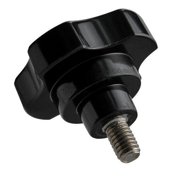 A black plastic Avantco slicer sharpener knob with a screw.