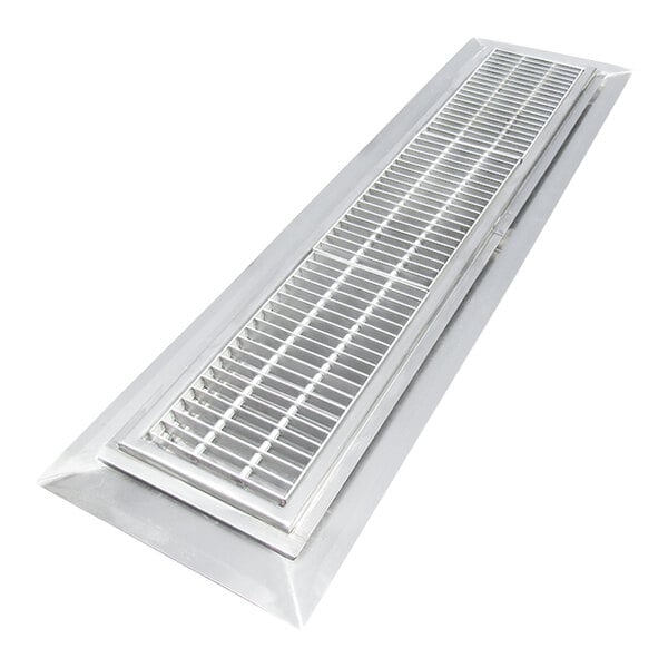 An IMC/Teddy stainless steel floor trough with subway grating.