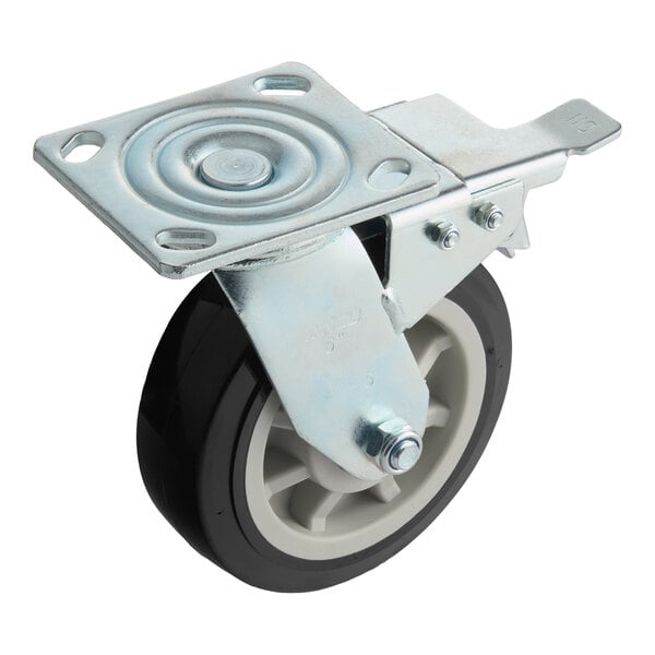 Lavex 6" x 2" Swivel Plate Caster with Brake for Cube Trucks
