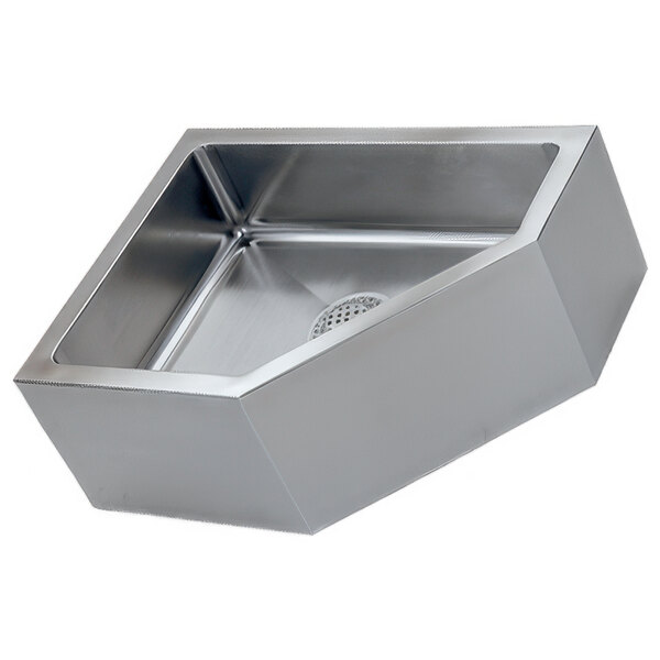 IMC/Teddy FS-L FS 27" x 21" x 10 1/2" Stainless Steel Left Corner Floor / Utility / Mop Sink