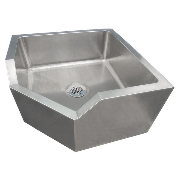 IMC/Teddy FS-C FS 24" x 24" x 12" Stainless Steel Corner Floor / Utility / Mop Sink with Drop Front